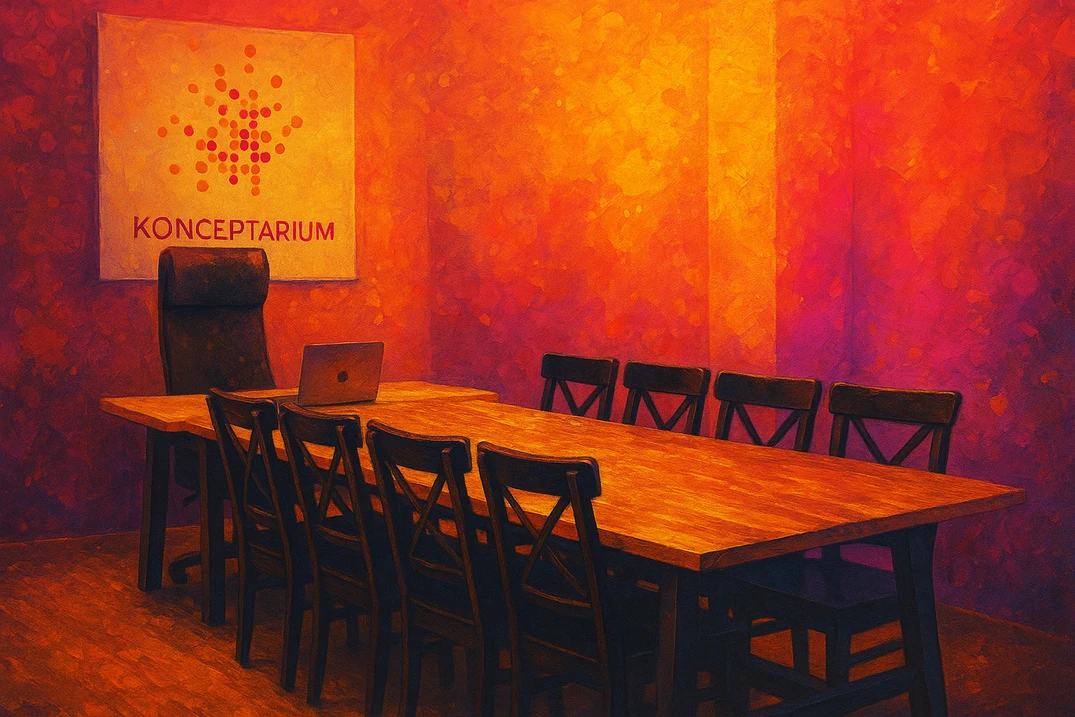 Pomysł, koncept, projekt - ilustracja przedstawiający sale ofice Konceptarium